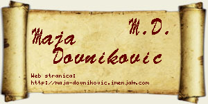Maja Dovniković vizit kartica